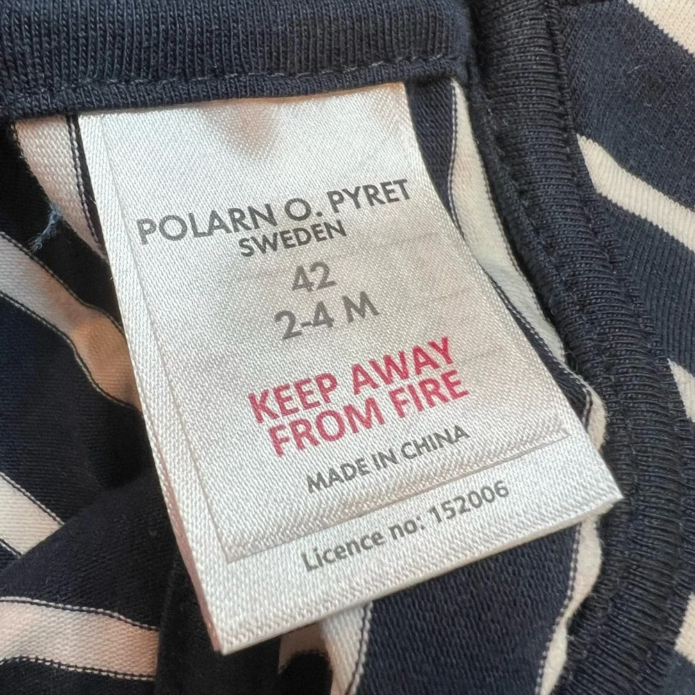Polarn O Pyret Navy Nautical Stripe Sun Hat Size 2-4 Month New‎